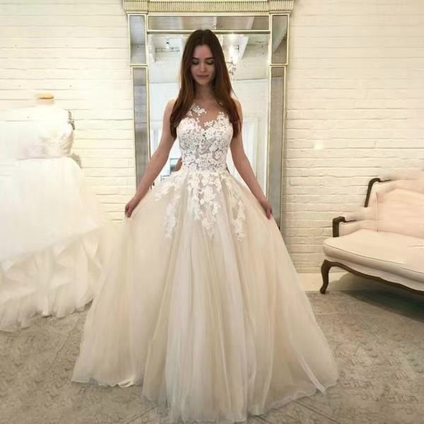 Elegant Floral Lace Bridal Dress for Women