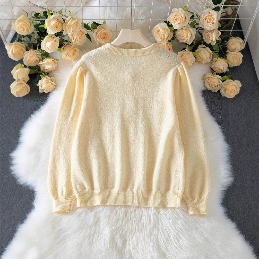 Women's Crochet Hollow-Out Sweater Coat – Long Sleeve Single-Breasted Cardigan