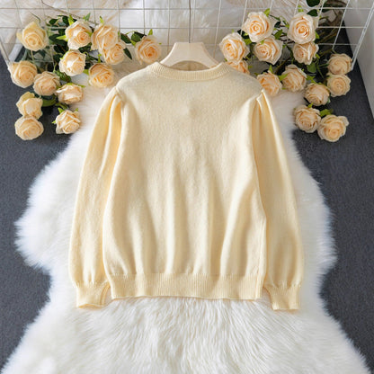 Women's Crochet Hollow-Out Sweater Coat – Long Sleeve Single-Breasted Cardigan