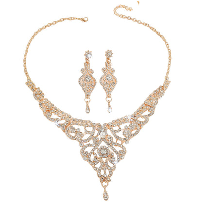 Women Hollow Necklace And Earrings Suite Jewelry Sets