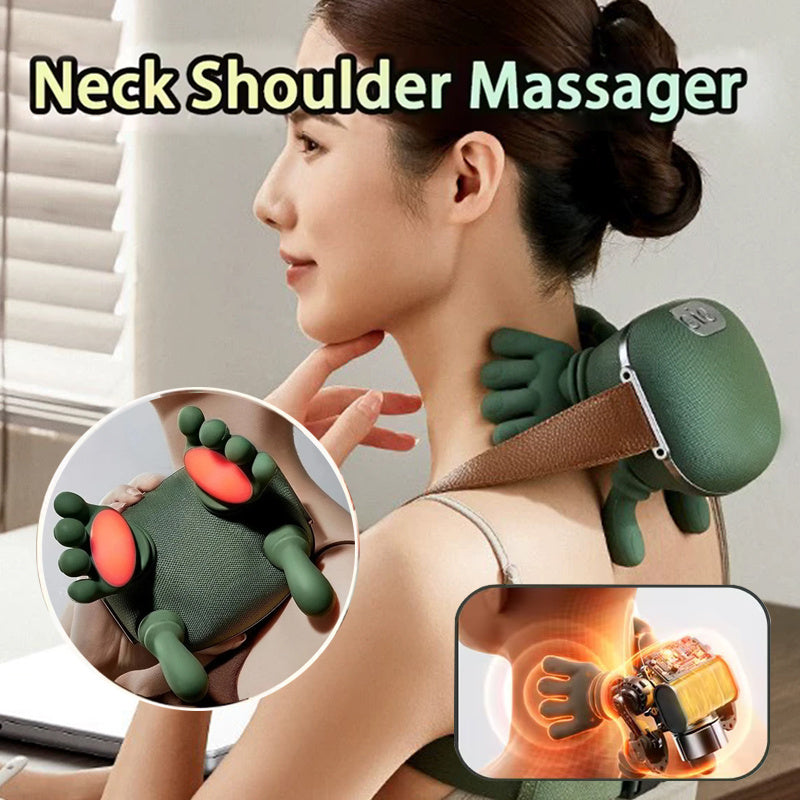 Wireless Electric Neck & Shoulder Massager – Back Kneading Pain Relief