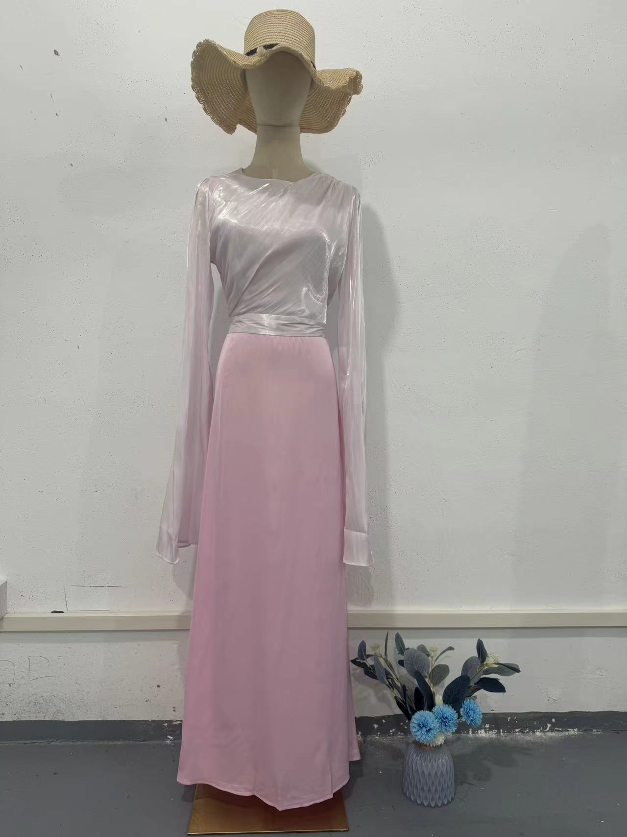 Women’s Elegant Summer Chiffon & Satin Maxi Dress