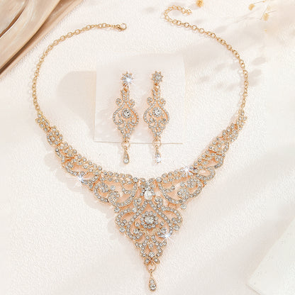 Women Hollow Necklace And Earrings Suite Jewelry Sets