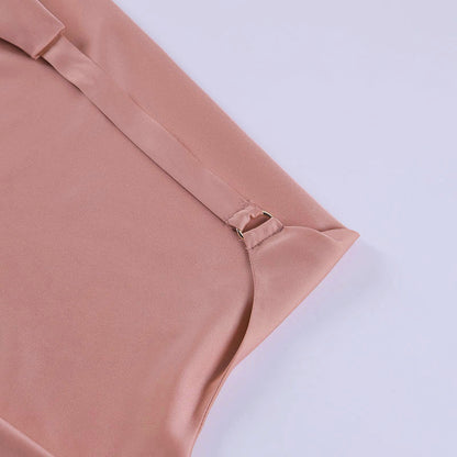 Women’s Satin V-Neck Backless Mini Party Dress