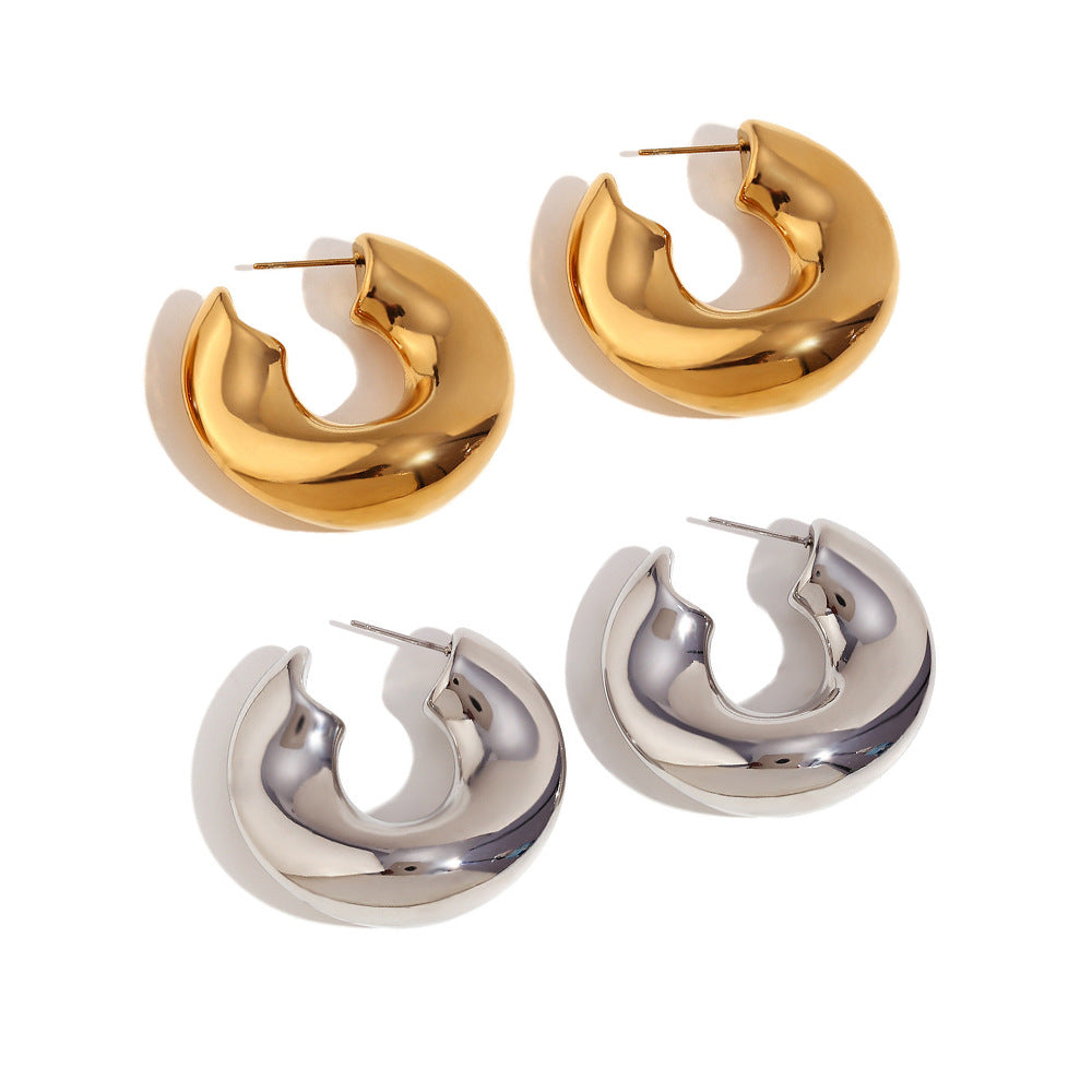 LuxeHollow Irregular Stainless Steel Earrings for Women