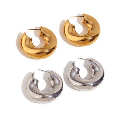 LuxeHollow Irregular Stainless Steel Earrings for Women