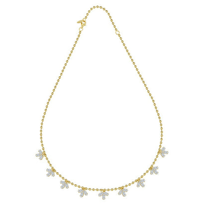 Women's Fashion Horse Eye Stone Maple Leaf Necklace