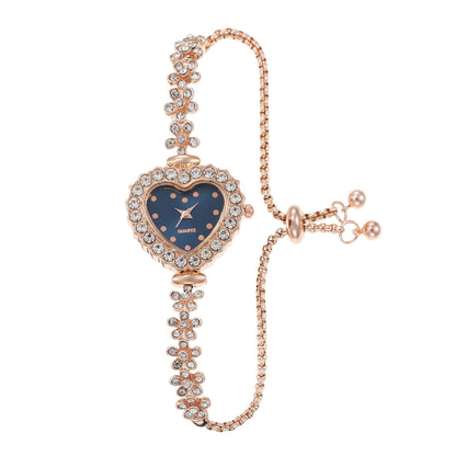 Women Flower Chain Diamond-embedded Love Elegant All-match Watch