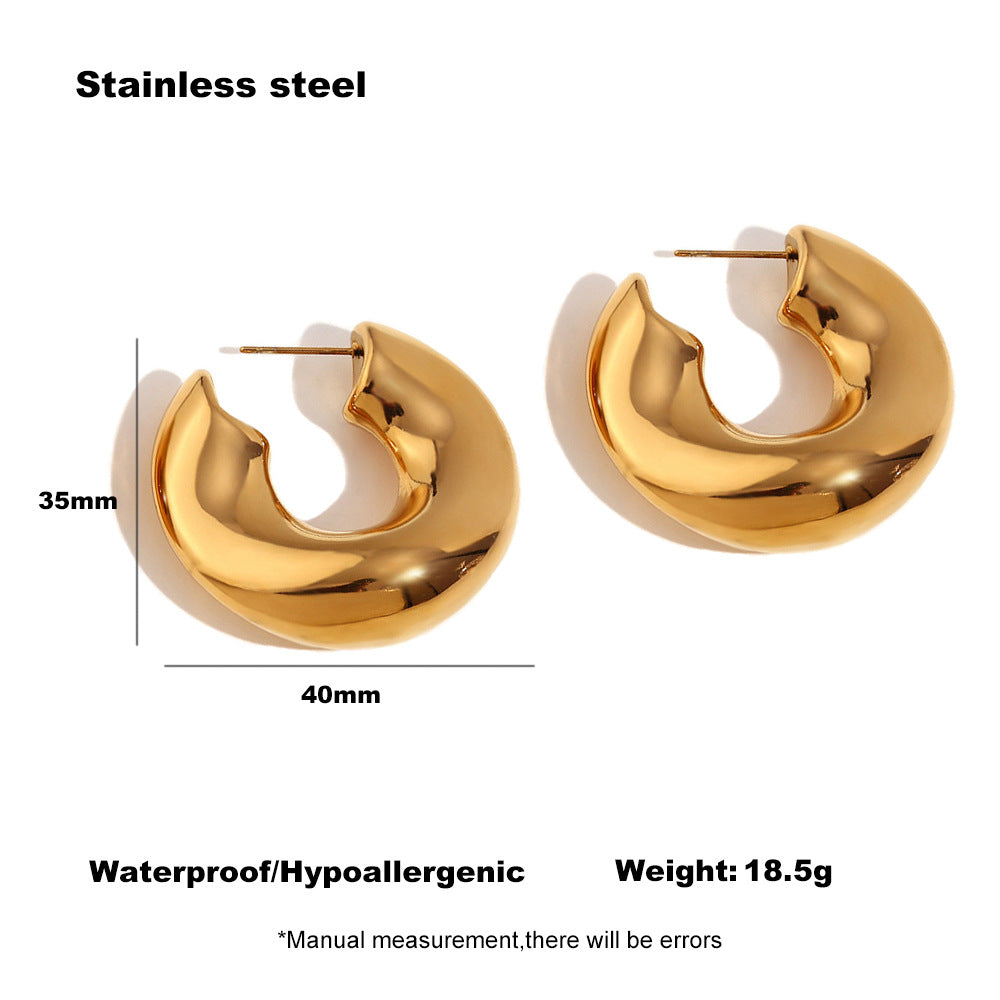 LuxeHollow Irregular Stainless Steel Earrings for Women