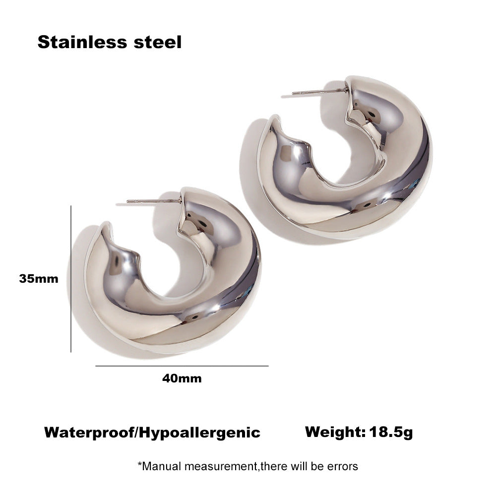 LuxeHollow Irregular Stainless Steel Earrings for Women