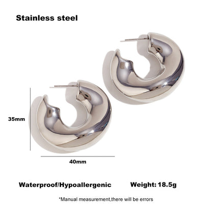 LuxeHollow Irregular Stainless Steel Earrings for Women