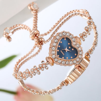 Women Flower Chain Diamond-embedded Love Elegant All-match Watch