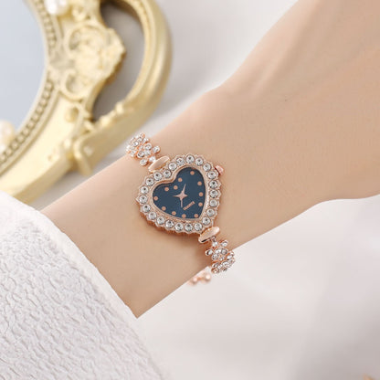 Women Flower Chain Diamond-embedded Love Elegant All-match Watch