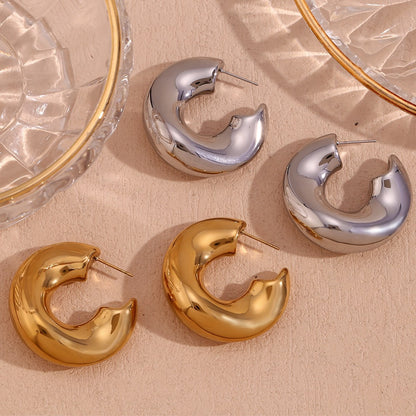 LuxeHollow Irregular Stainless Steel Earrings for Women