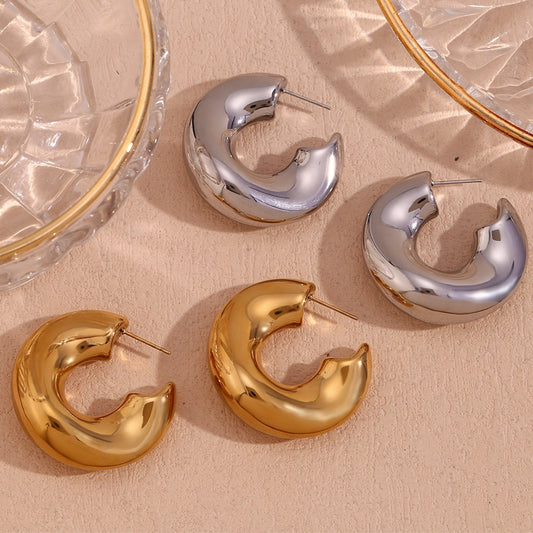 LuxeHollow Irregular Stainless Steel Earrings for Women