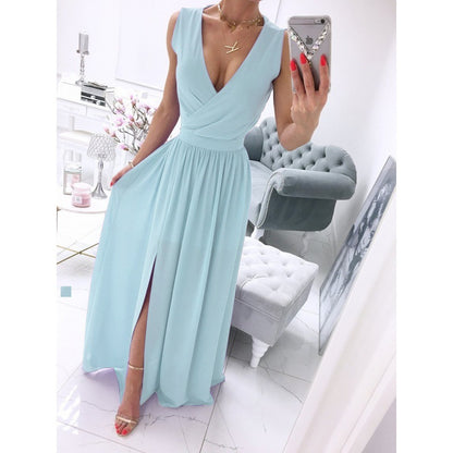 Women’s Sleeveless V-Neck Maxi Dress