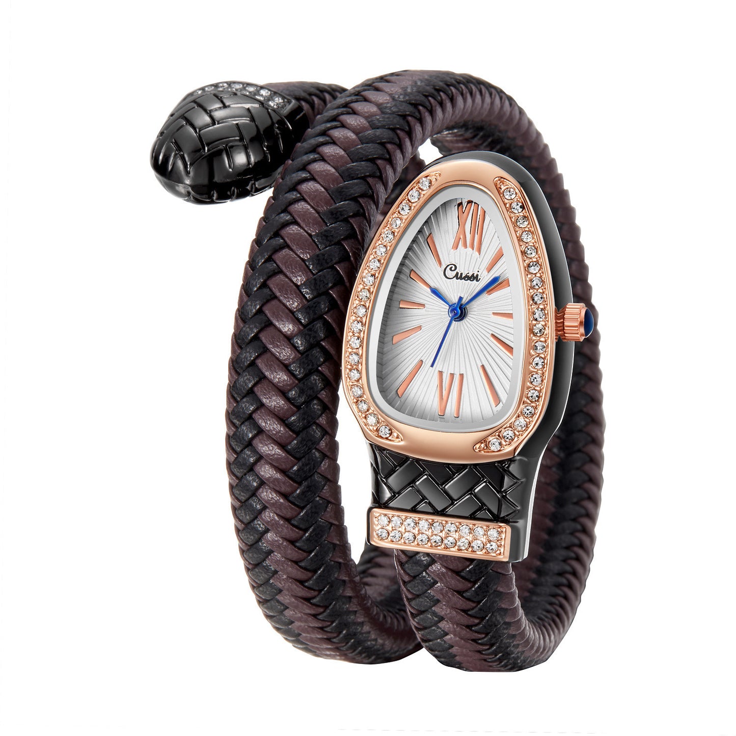 Snake Leather Strap Women’s Watch Fashion Quartz Diamond Wristwatch