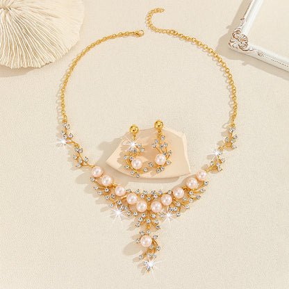 Women's Fashion Necklace Two-piece Earrings Set