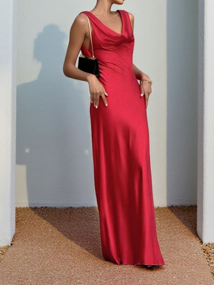 Women’s Deep Drape Neck Gown