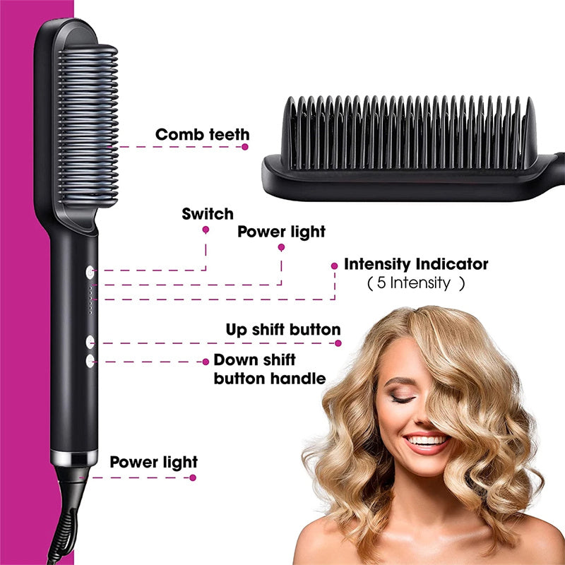 Curl & Straight Duo Hot Comb Brush