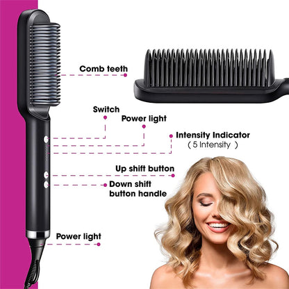 Curl & Straight Duo Hot Comb Brush