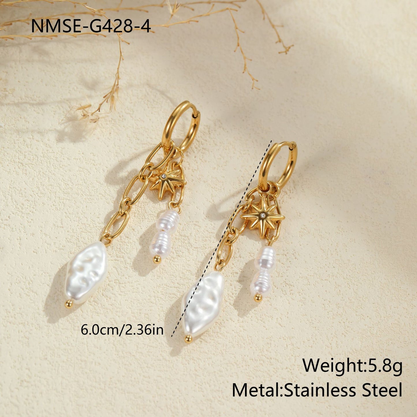 Ins Retro Design Baroque Pearl Earrings