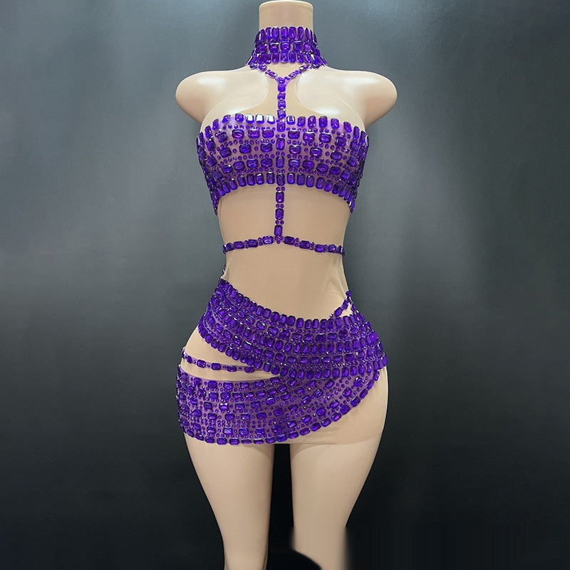 Women’s Rhinestone Tube Top Vest