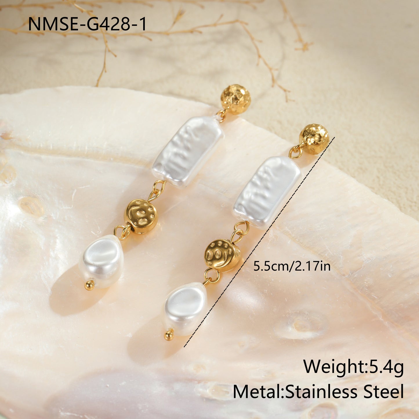 Ins Retro Design Baroque Pearl Earrings