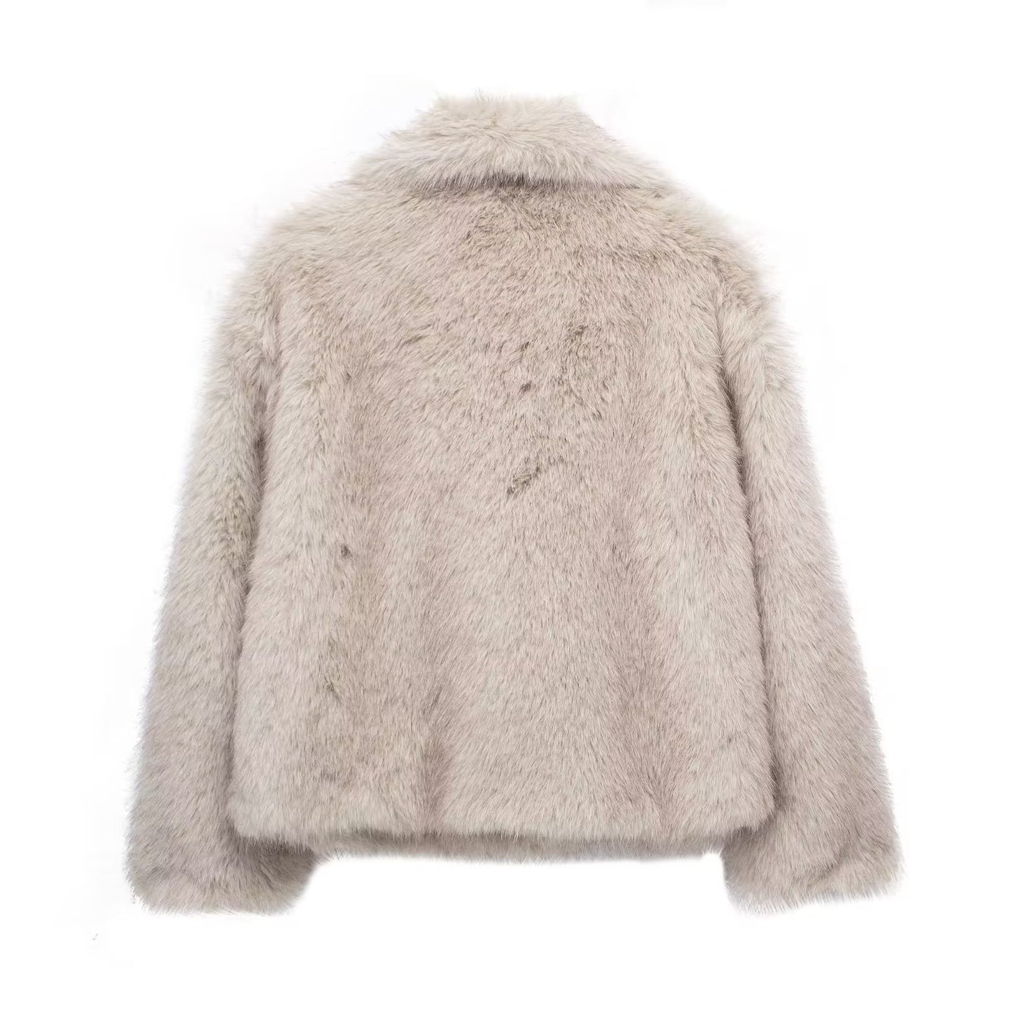 Women’s Winter Plush Coat Thick Fluffy Lapel Jacket
