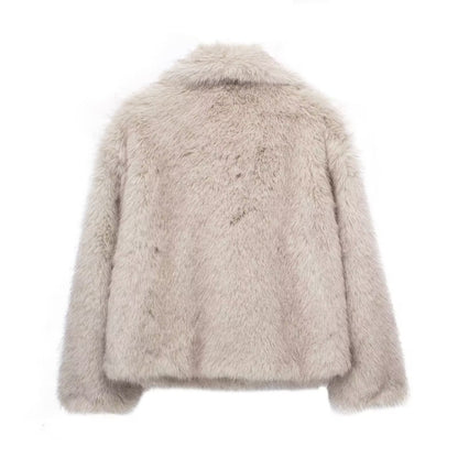 Women’s Winter Plush Coat Thick Fluffy Lapel Jacket