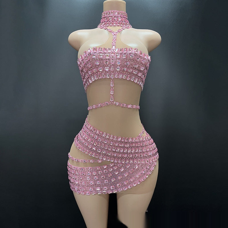 Women’s Rhinestone Tube Top Vest