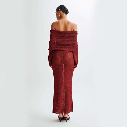 Women’s Holiday Knitted Maxi Dress
