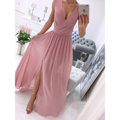 Women’s Sleeveless V-Neck Maxi Dress