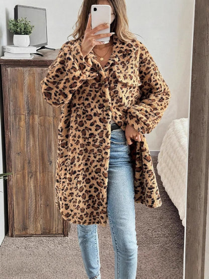 Women's Double-Sided Plush Long Cardigan – Cozy Casual Coat for Fall & Winter