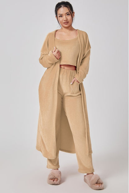 Women’s Cozy 3-Piece Pajama Set Winter Lounge Matching Set