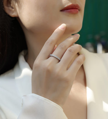 For Love Moissanite Ring S925 Sterling Silver & Platinum-Plated Luxury