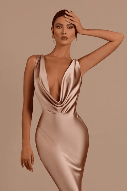 Deep V Neck Mermaid Prom Dress for Women