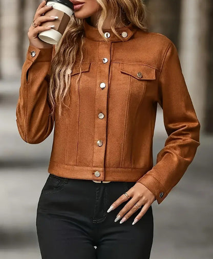 Suede Women's Short Jacket Women's Suit Trendy Coat