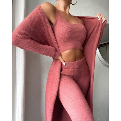 Women’s Cozy 3-Piece Pajama Set Winter Lounge Matching Set