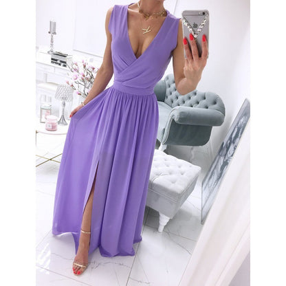 Women’s Sleeveless V-Neck Maxi Dress