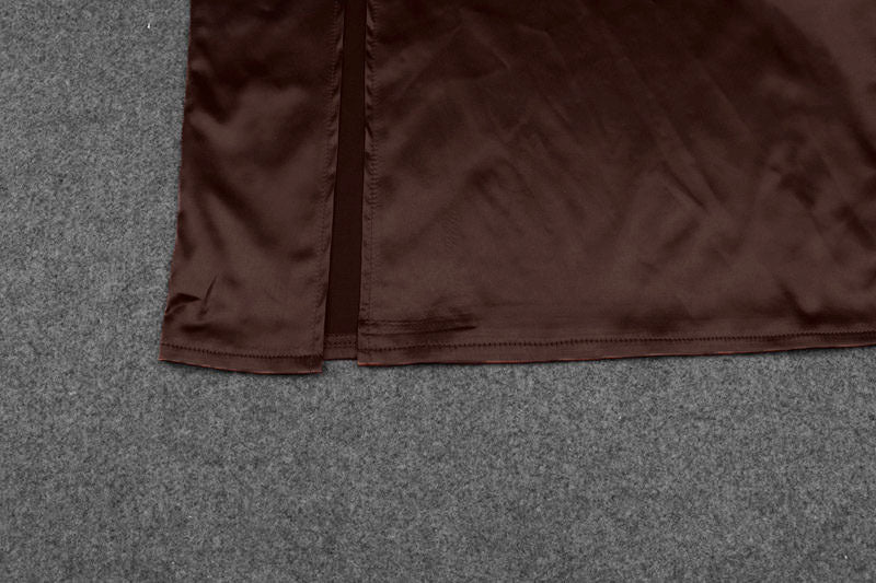 Ladies Fashion Backless Halter V-Neck Dress