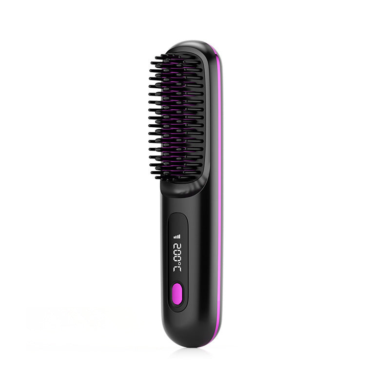 2-in-1 Wireless Hair Straightener & Comb – Fast Heating USB Brush