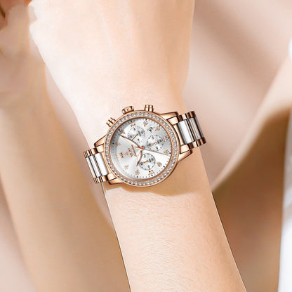 Women Simple Rhinestone Quartz Watch Waterproof Watch