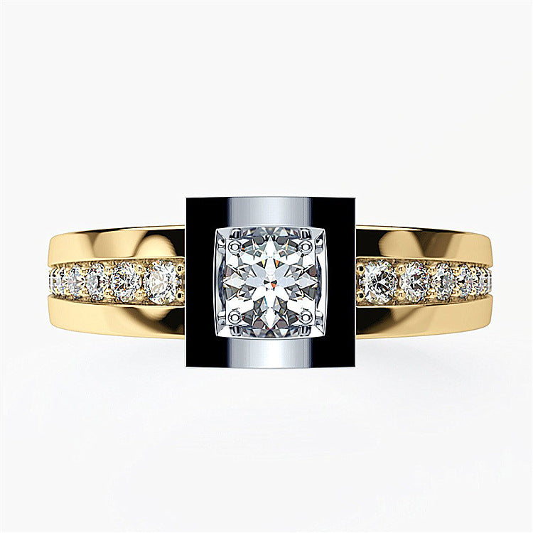 Women Fashion Creative Geometric Square Ring