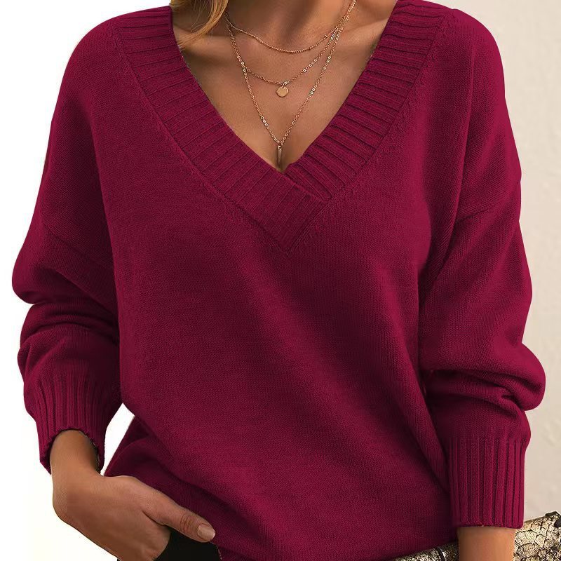 Women’s V-Neck Knit Sweater