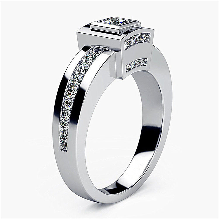 Women Fashion Creative Geometric Square Ring