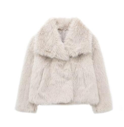 Women’s Winter Plush Coat Thick Fluffy Lapel Jacket