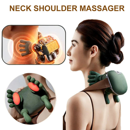 Wireless Electric Neck & Shoulder Massager – Back Kneading Pain Relief