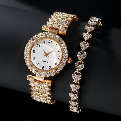 Luxury Women’s Silver Watch & Bracelet Set – Elegant Quartz Wristwatch Jewelry Gift Set for Ladies