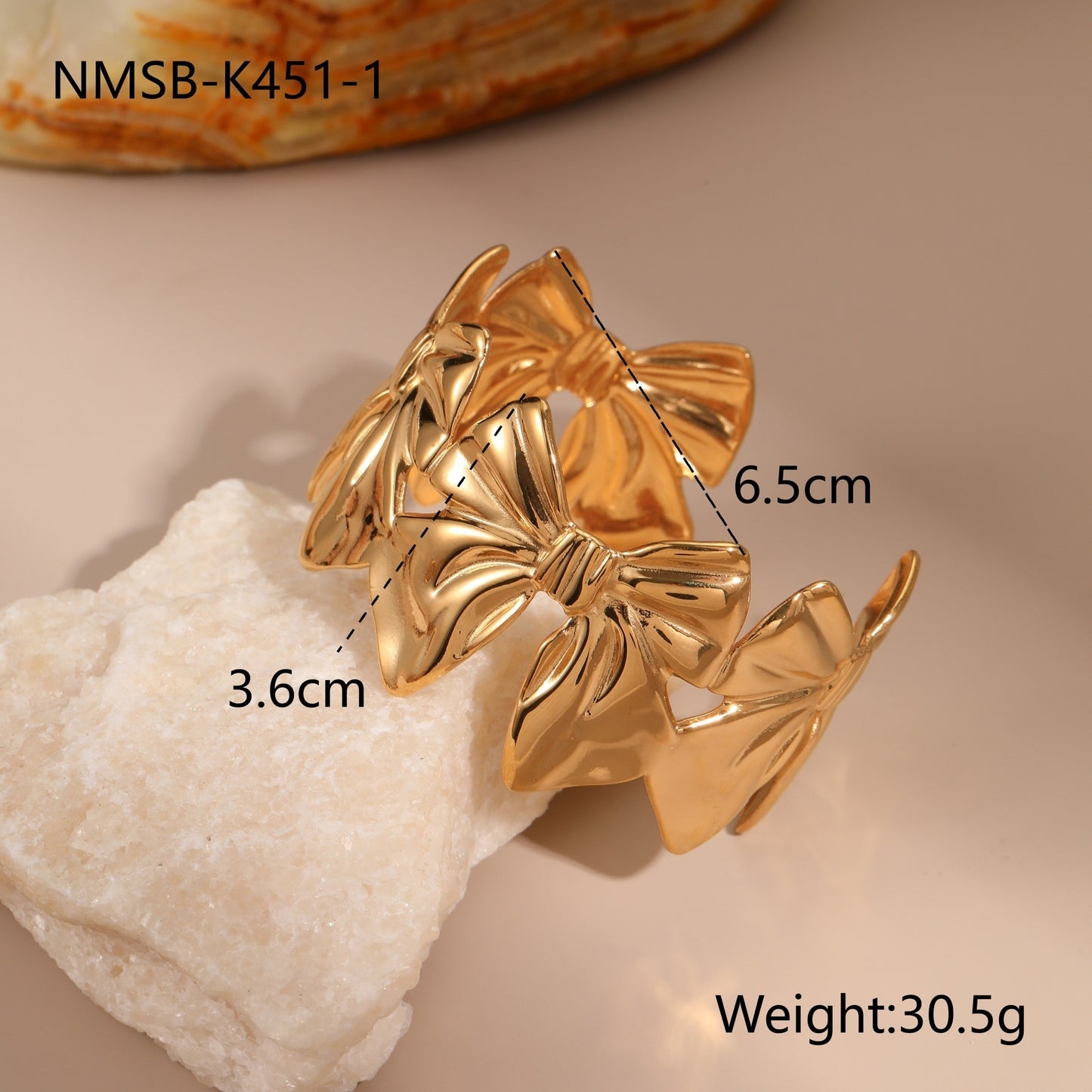 Women Leaf Stainless Steel Wristband Bow Light Luxury